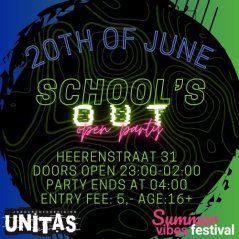 Poster Unitas Open (after)Party 'School's Out)
